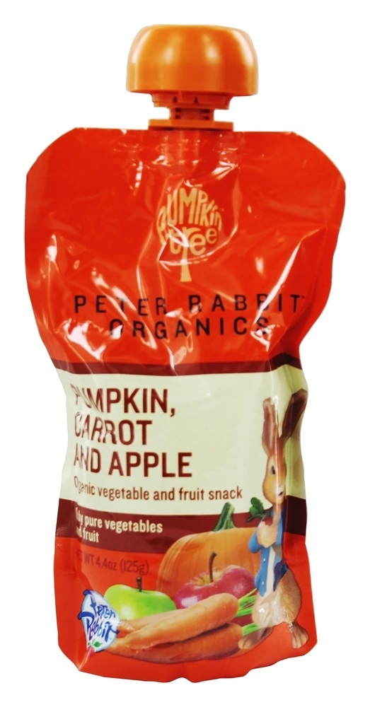 Puré de Frutas e Legumes 100 % de Cenoura de Abóbora e Maçã - 4.4 oz. Peter Rabbit Organics