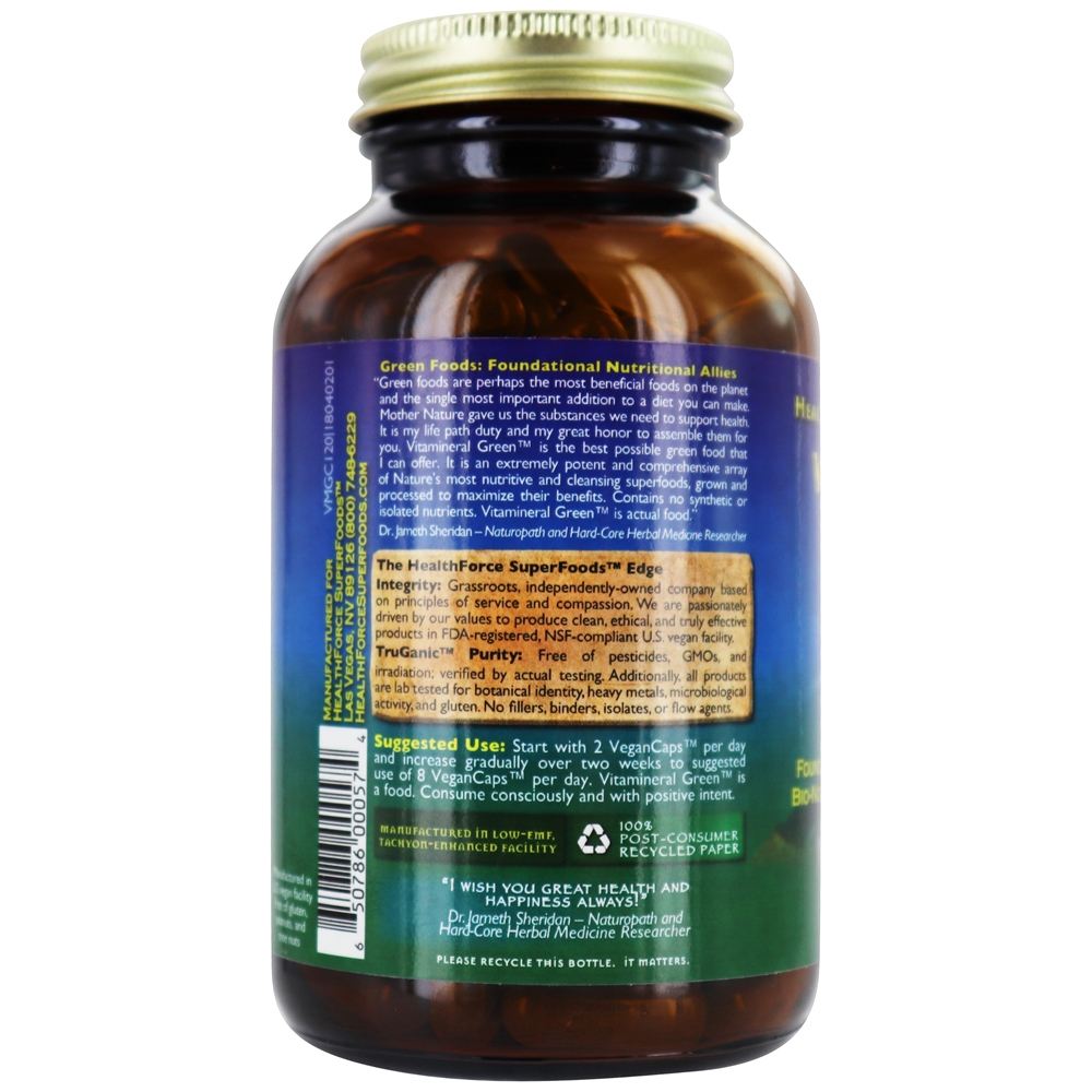 Vitamineral Verde Versão 5.5 - Cápsulas vegetarianas 120 HealthForce Superfoods - Imagem 3