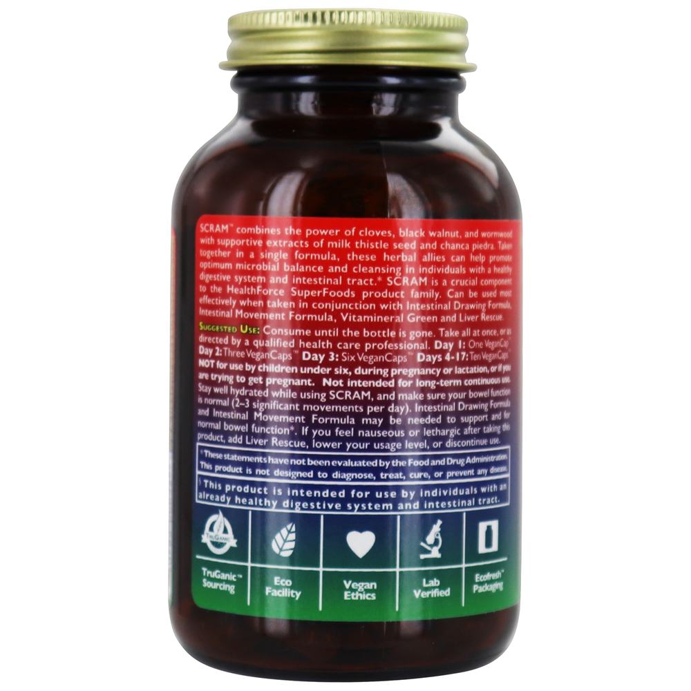 Scram Microbiano Saudável Balance Versão 1.1 - 150 Tampas veganas HealthForce Superfoods - Imagem 3