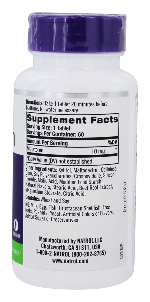 Melatonina para Sono Dissolução Rápida Sabor Cítrico 10 mg. - 60 Tablets Natrol - Imagem 2