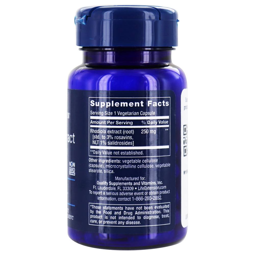 Extrato de Rhodiola 3 % Rosavins 250 mg. - Cápsulas vegetarianas 60 Life Extension - Imagem 2