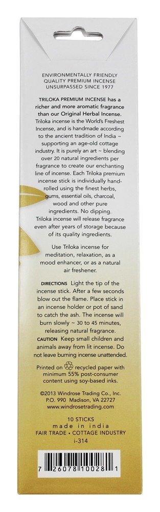 Sândalo Premium Incenso - 10 Stick (s) Triloka - Imagem 2