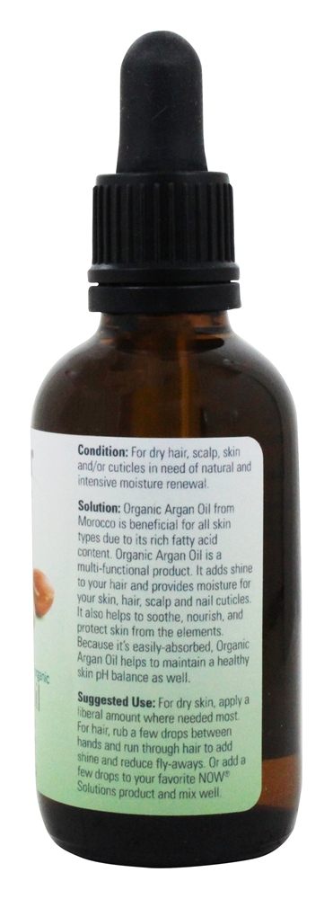 100 % Pure e óleo de argan orgânico - 2 fl. oz. NOW Foods - Imagem 2