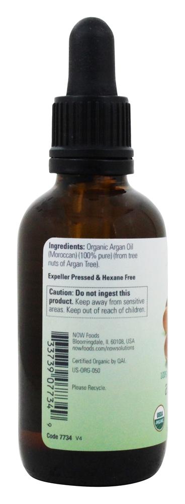 100 % Pure e óleo de argan orgânico - 2 fl. oz. NOW Foods - Imagem 3