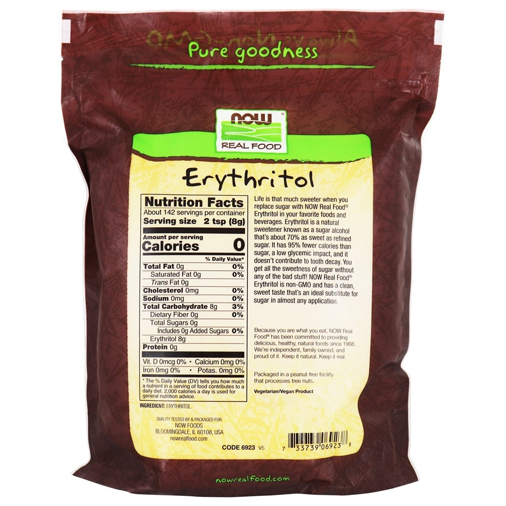 NOW Real Food Eritritol Adoçante Natural - 2.5 lbs. NOW Foods - Imagem 2