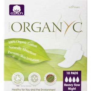 Comprar almofadas menstrual de algodão orgânico com noite de fluxo noturno pesado de asas - 10 almofadas organyc preço no brasil absorventes cuidados pessoais & beleza suplemento importado loja 19 online promoção -