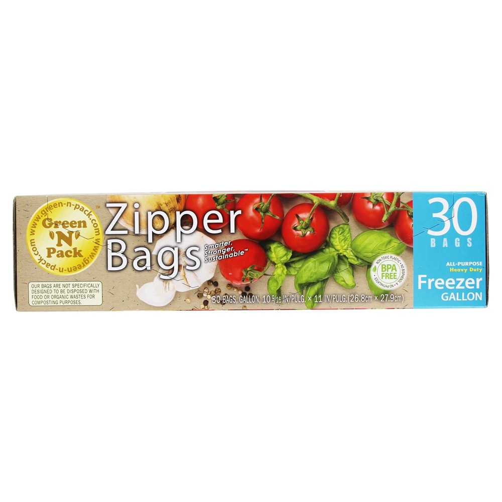 Sacos Do Zipper Do Congelador - 30 Malas Green 'N' Pack Eco Friendly Bags