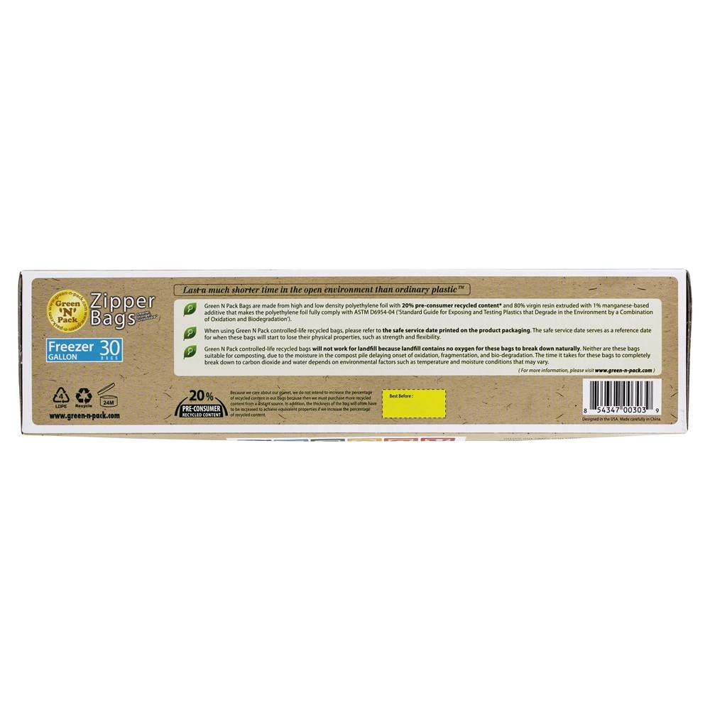 Sacos Do Zipper Do Congelador - 30 Malas Green 'N' Pack Eco Friendly Bags - Imagem 2