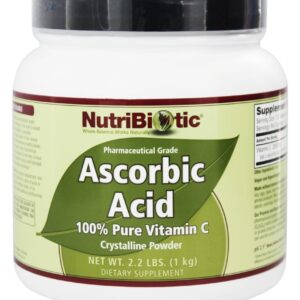 Ácido Ascórbico em Pó Cristalino 100 % Pure Vitamina C 2500 mg. - 2.2 lbs. Nutribiotic