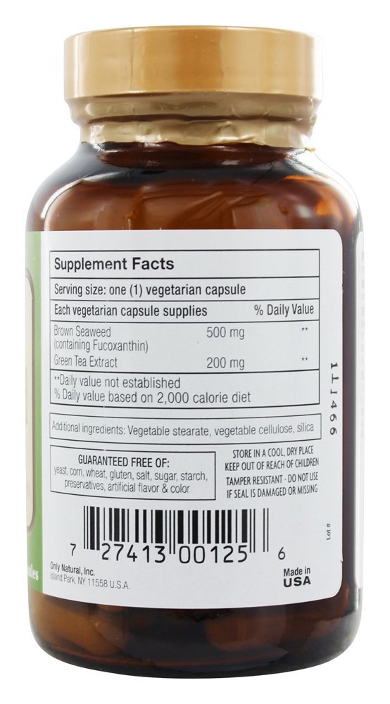 Seaweed Marrom Plus 700 mg. - Cápsulas vegetarianas 60 Only Natural - Imagem 2