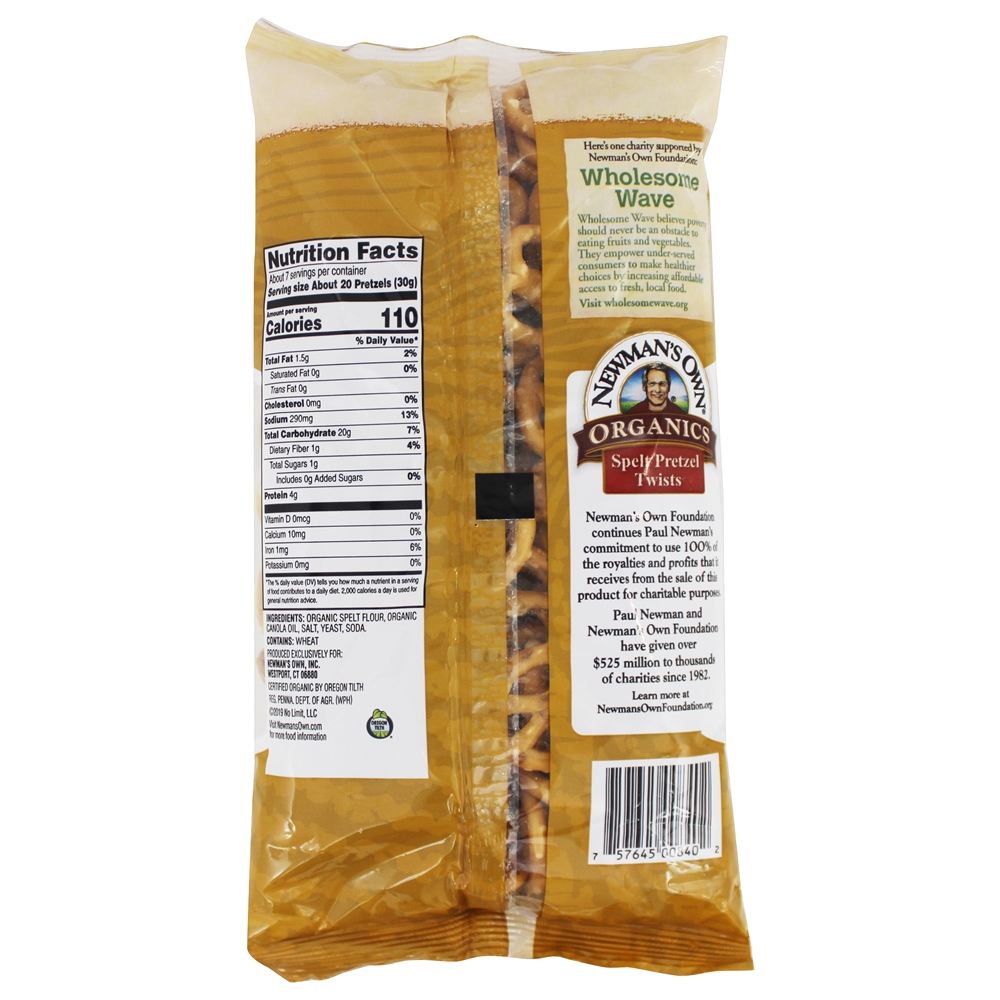 Torções orgânicas de pretzels - 7 oz. Newman's Own Organics - Imagem 2