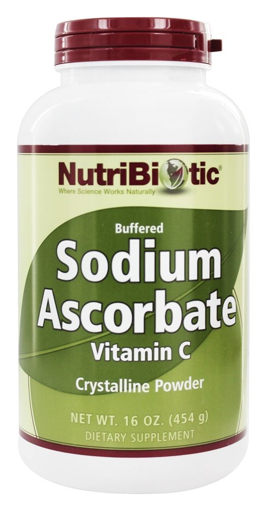 Ascorbato de sódio tamponado em pó cristalino - 16 oz. Nutribiotic