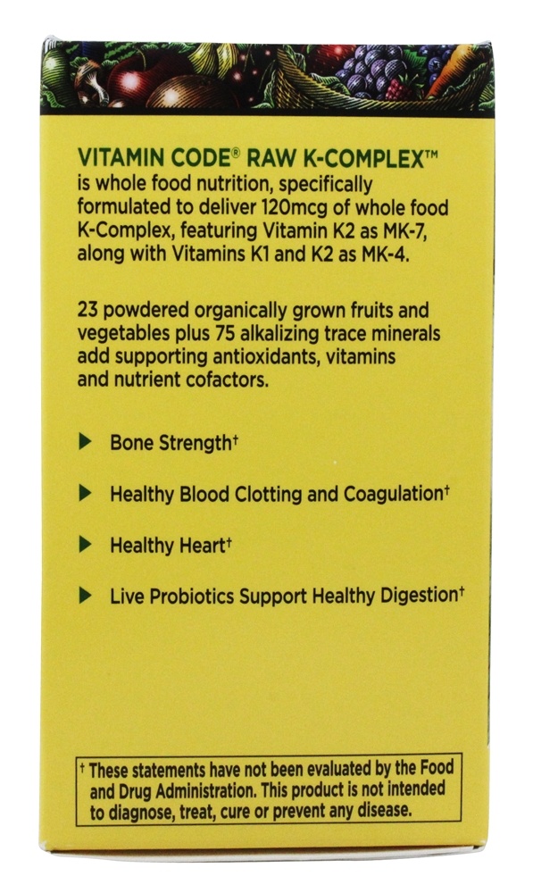 Complexo K de Código de Vitamina - Cápsulas vegetarianas 60 Garden of Life - Imagem 4
