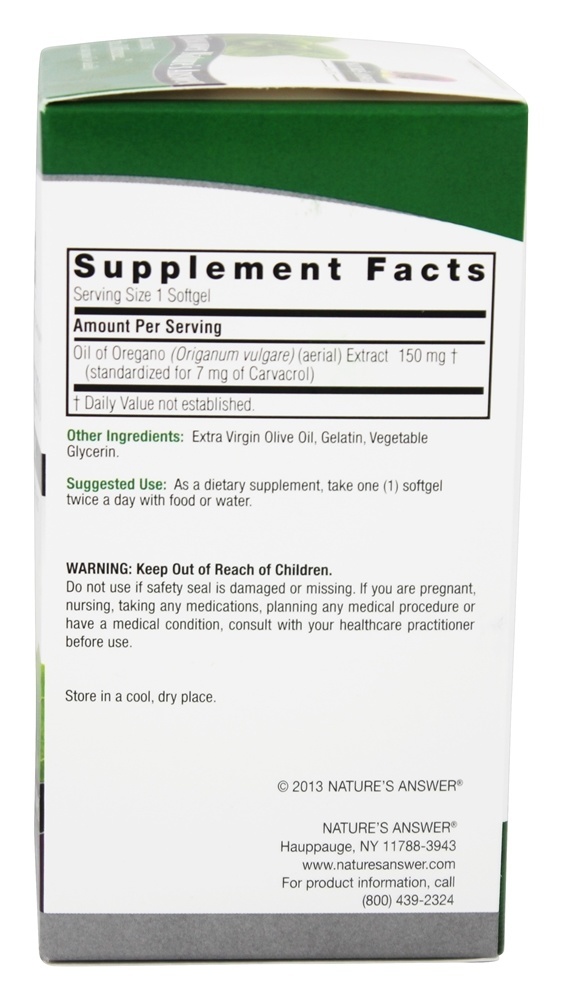 Óleo de Orégano 150 mg. - 90 Softgels Nature's Answer - Imagem 2