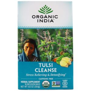 Comprar tulsi cleanse tea stressing & detoxifying - 18 saquinhos de chá organic india preço no brasil chás e café chás para limpeza & detox suplemento importado loja 7 online promoção -