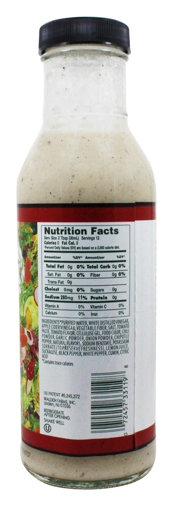 Caloria Livre Salada Curativo Chipotle Rancho - 12 fl. oz. Walden Farms - Imagem 2