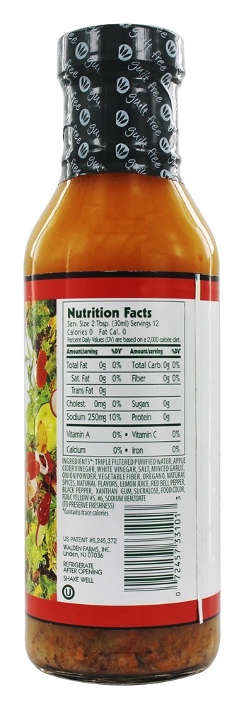 Caloria Livre Salada Curativo Italiano - 12 fl. oz. Walden Farms - Imagem 2