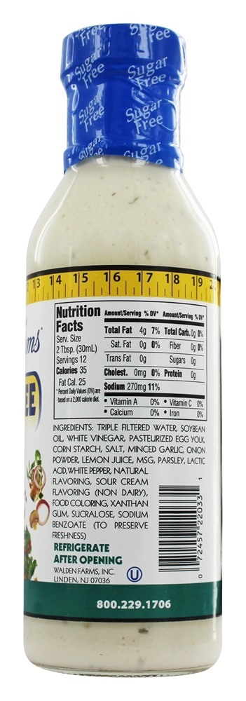 Rancho de molho de salada sem açúcar - 12 fl. oz. Walden Farms - Imagem 2