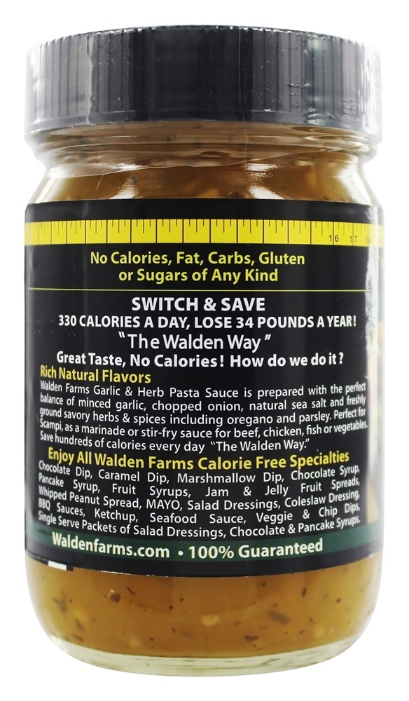 Caloria Livre Macarrão Molho Alho & Erva - 12 oz. Walden Farms - Imagem 3