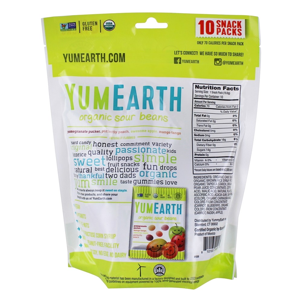 Sabores Orgânicos Sour Assorted - 10 Pacote (s) YumEarth - Imagem 2