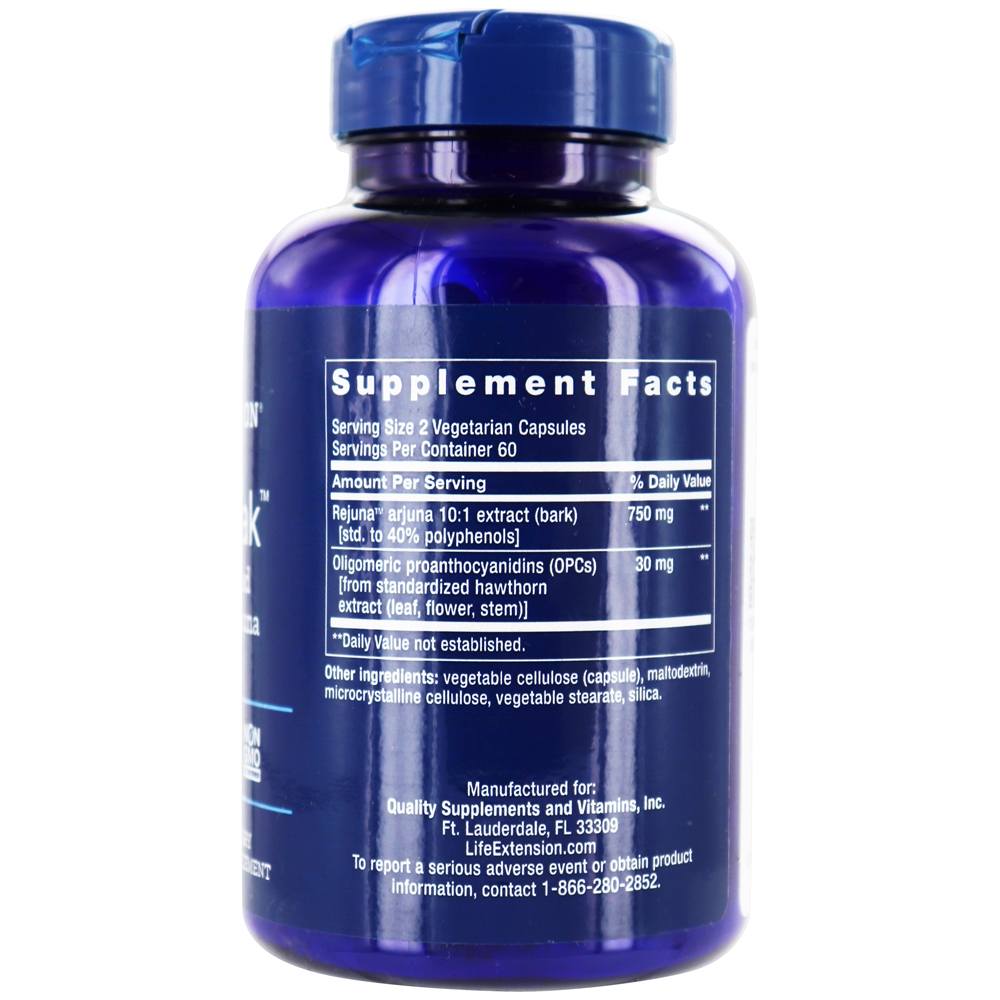 Cardio Peak com Espinheiro e Arjuna Padronizados - Cápsulas vegetarianas 120 Life Extension - Imagem 2