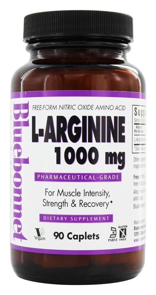 L-Arginina 1000 mg. - 90 Cápsulas Bluebonnet Nutrition