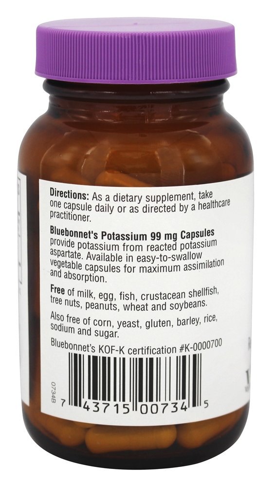 Potássio 99 mg. - 90 VCap (s) Bluebonnet Nutrition - Imagem 3