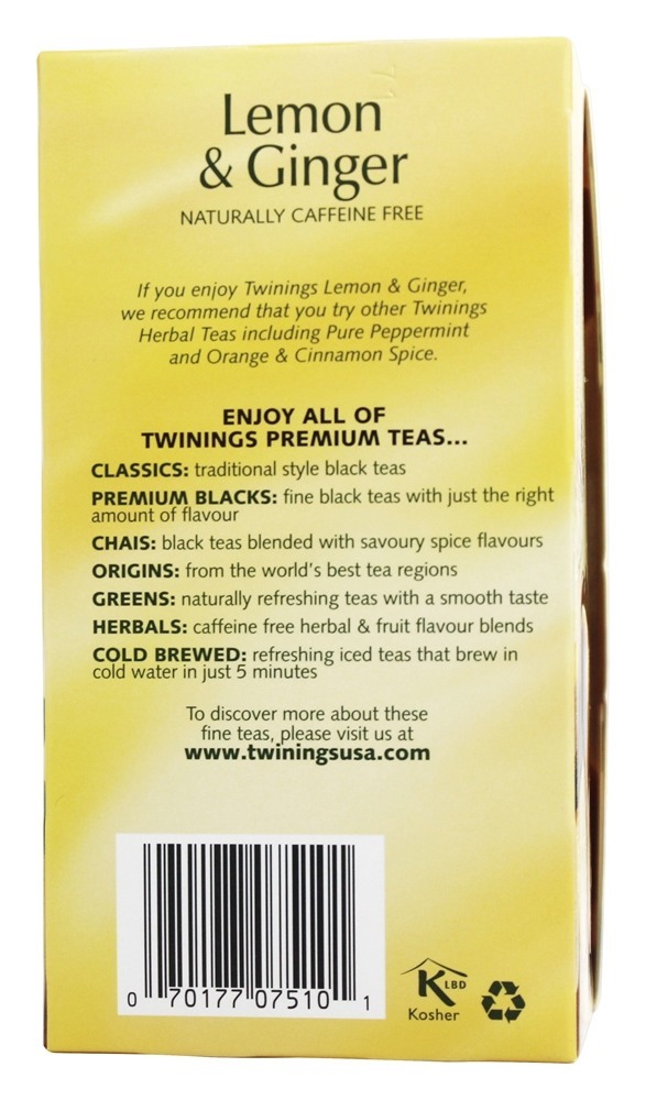 Chá de ervas limão e gengibre - 20 Saquinhos de Chá Twinings of London - Imagem 4