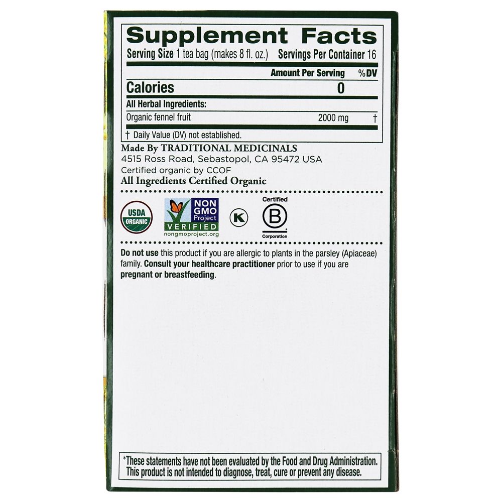 Erva-doce orgânica de chá de ervas - 16 Saquinhos de Chá Traditional Medicinals - Imagem 2