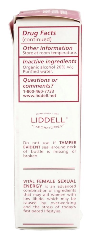 Pulverizador homeopático oral vital da energia sexual fêmea - 1 fl. oz. Liddell Laboratories - Imagem 3