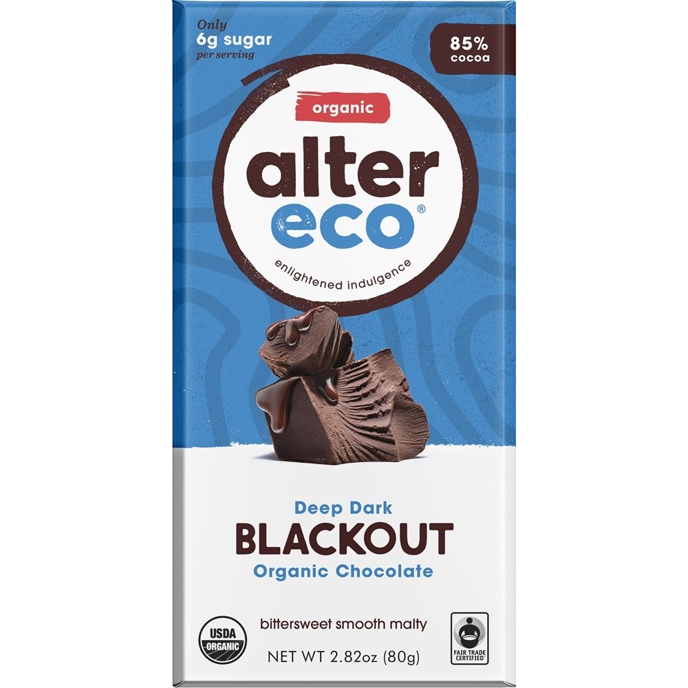 Chocolate Orgânico 85 % Blackout Escuro de Cacau - 2.82 oz. Alter Eco