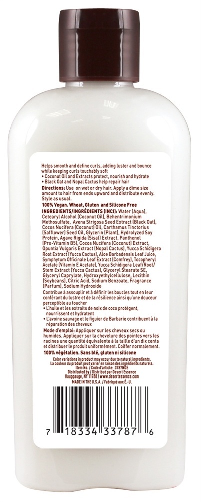 Soft Curls Creme Para Cabelo Coco - 6.4 fl. oz. Desert Essence - Imagem 2