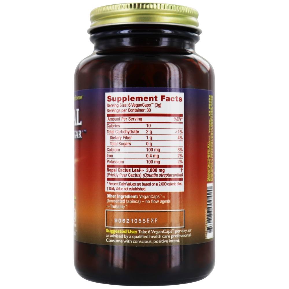 Açúcar no sangue Nopal - 180 Tampas veganas HealthForce Superfoods - Imagem 2