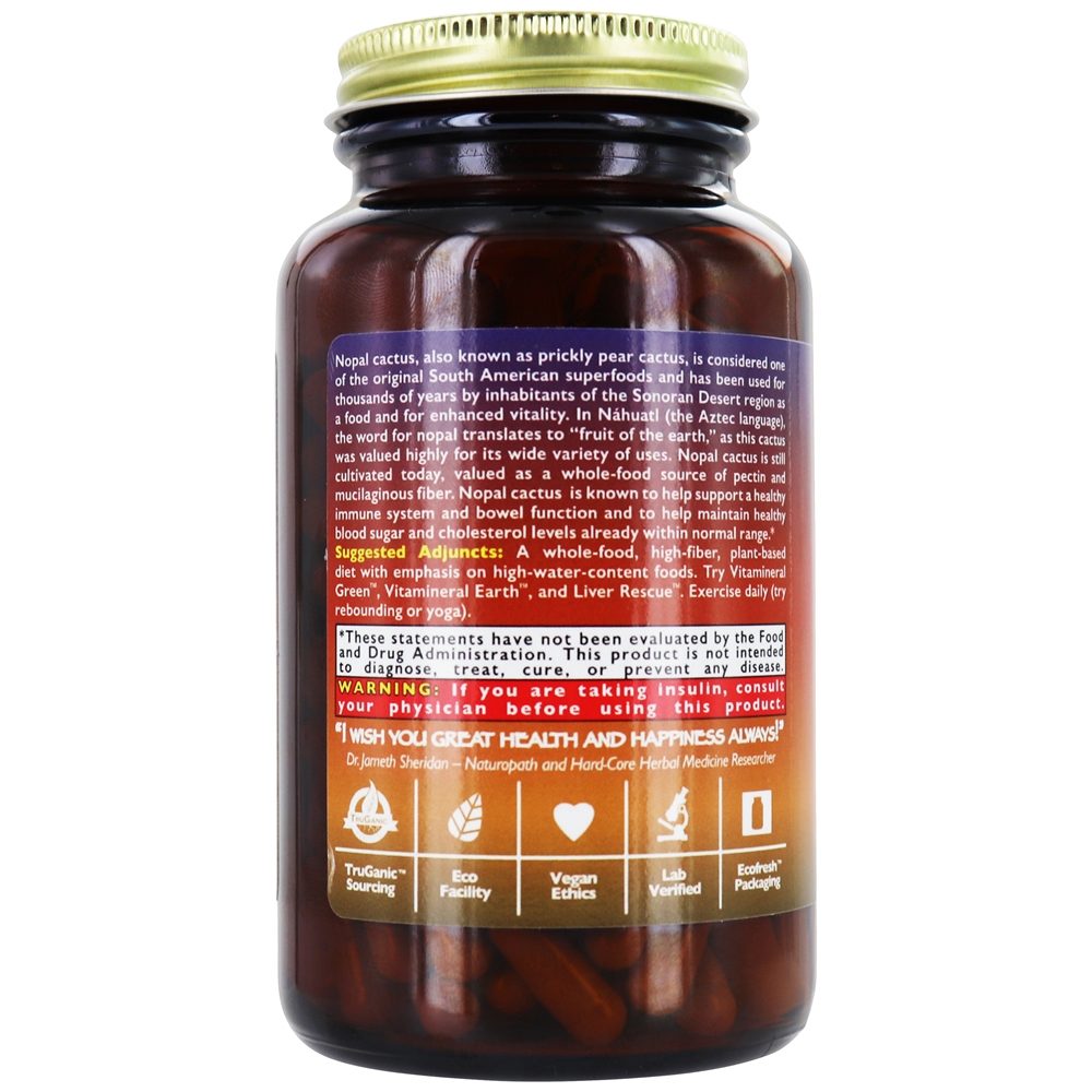 Açúcar no sangue Nopal - 180 Tampas veganas HealthForce Superfoods - Imagem 3