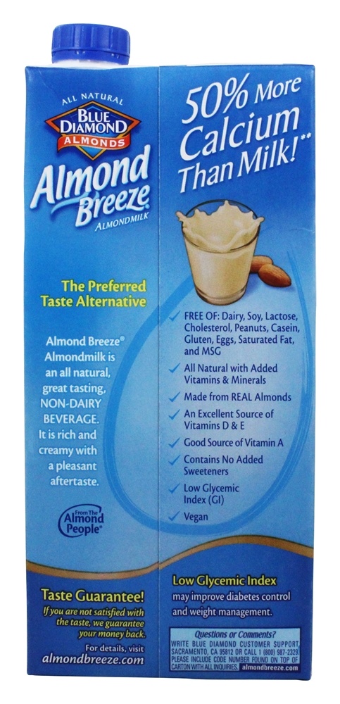 Amêndoa Breeze Amêndoa Leite Baunilha Não Adocicada - 32 fl. oz. Blue Diamond Growers - Imagem 3