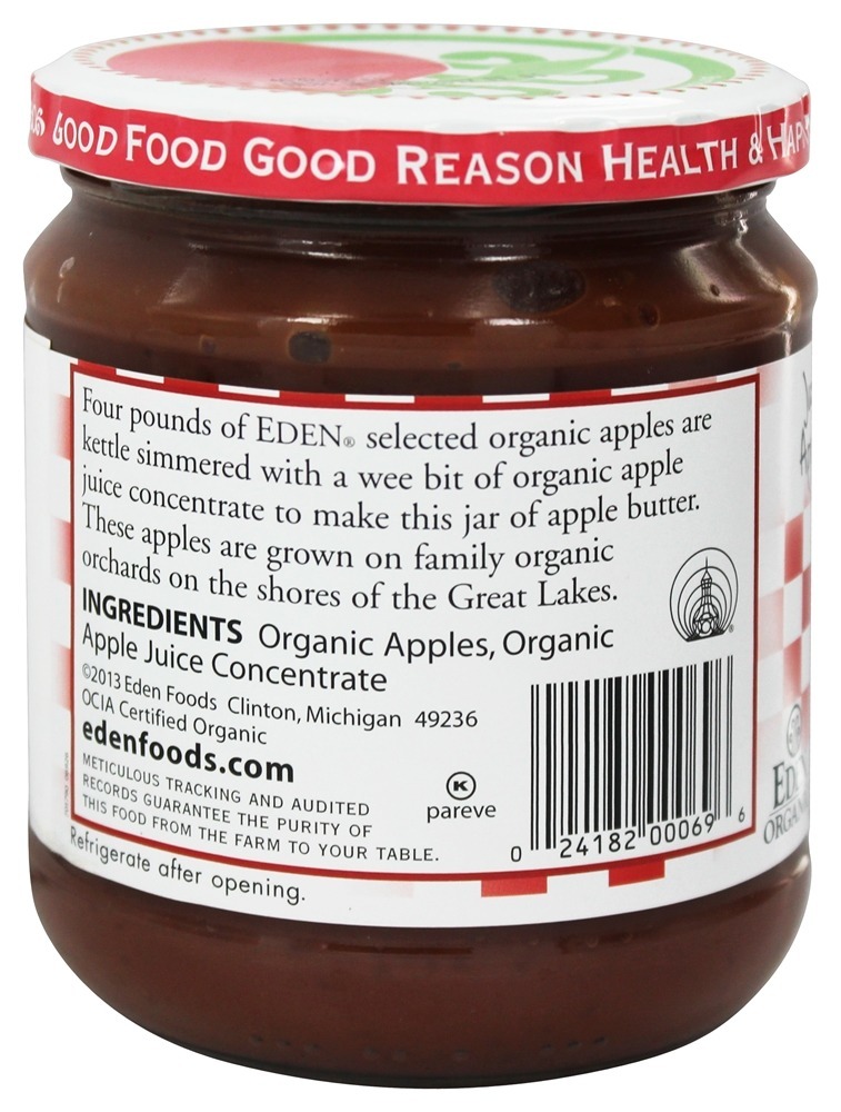 Propagação Orgânica de Manteiga de Maçã - 17 oz. Eden Foods - Imagem 2