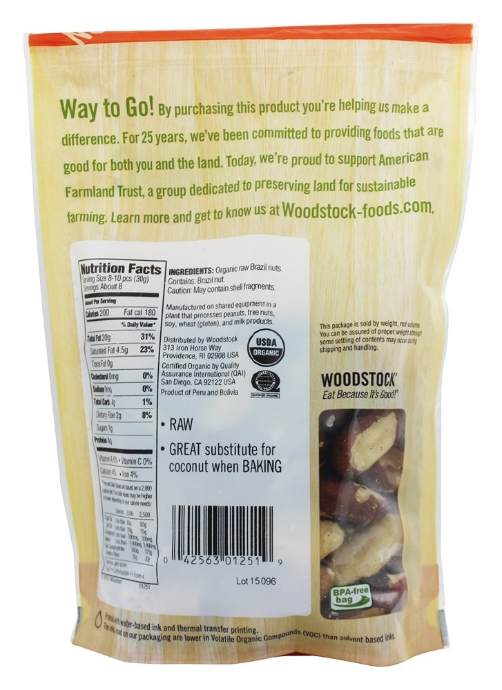 Nozes brasileiras orgânicas - 8.5 oz. Woodstock Farms - Imagem 2