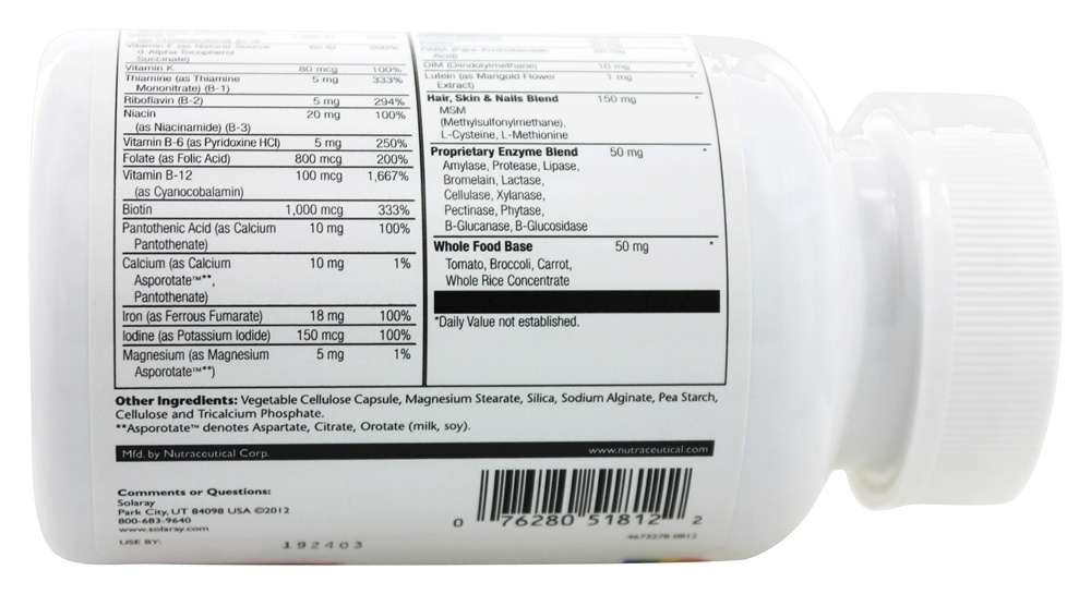 Multivitamínico Para Mulheres Um Por Dia - Cápsulas vegetarianas 90 Solaray - Imagem 4
