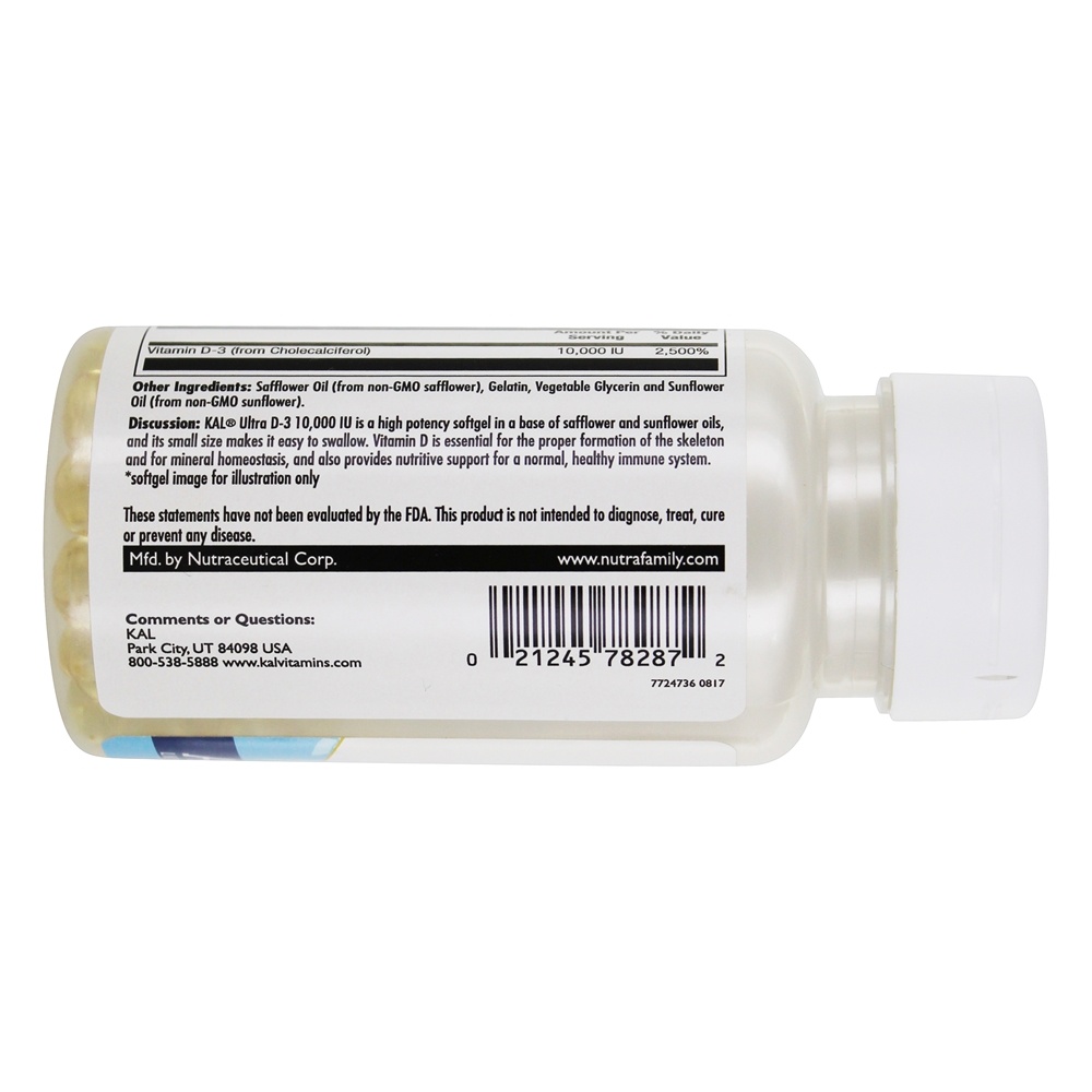 Ultra D3 10000 UI - 90 Softgels Kal - Imagem 3