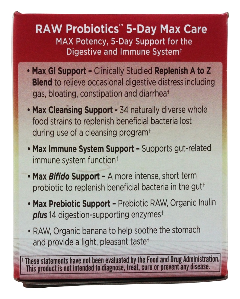 Raw Probiotics Cuidado Máximo em 5 Dias com 34 Cepas Probióticas 400 Bilhões de UFC - 2.4 oz. Garden of Life - Imagem 4