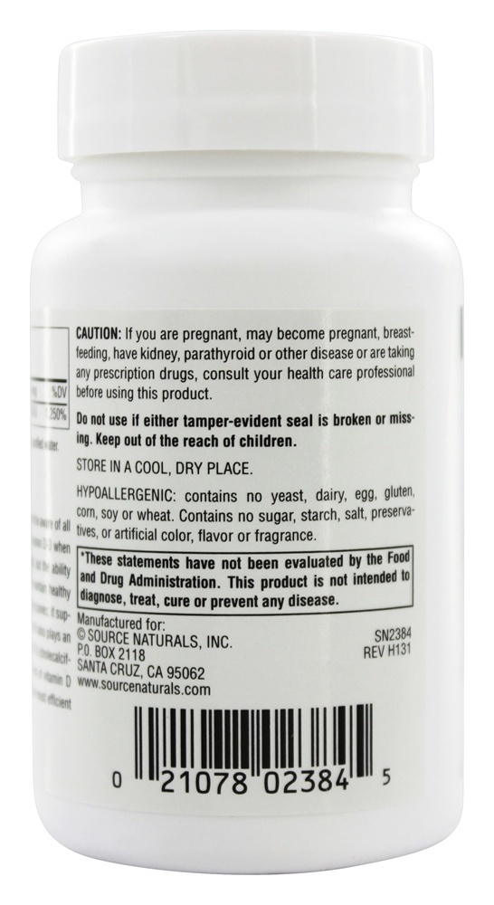 Vitamina D3 Osso e Saúde Imune 5000 IU - 200 Softgels Source Naturals - Imagem 3