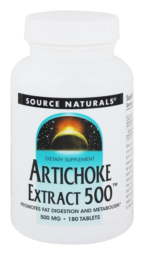 Extrato de alcachofra 500 mg. - 180 Tablets Source Naturals