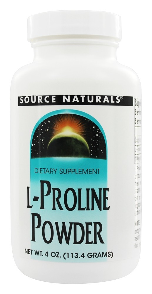 L-prolina em pó - 4 oz. Source Naturals