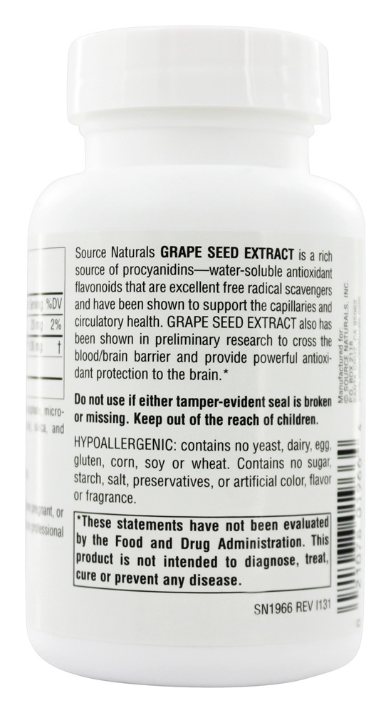 Extrato de Semente de Uva Proanthodyn 100 mg. - Cápsulas 120 Source Naturals - Imagem 3