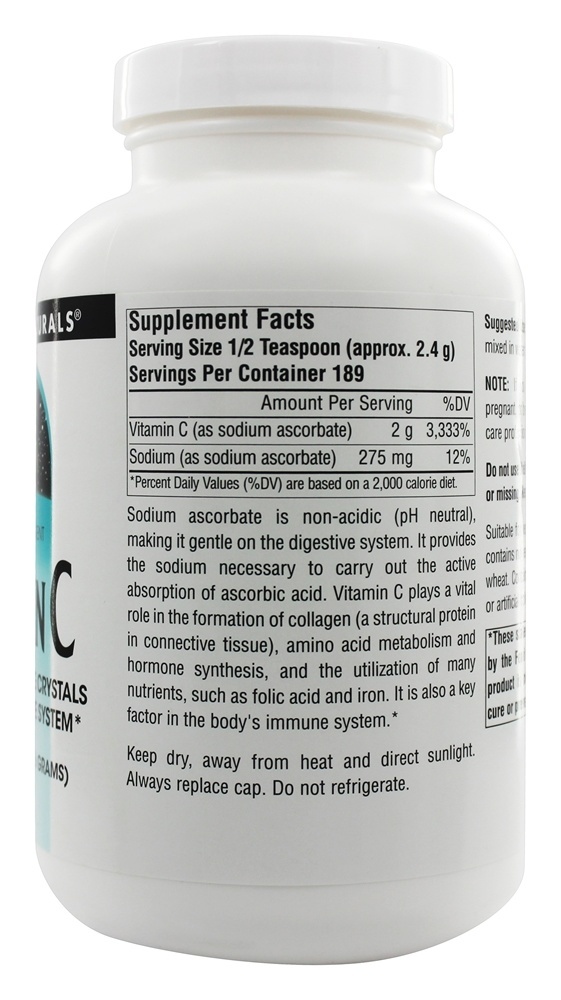 Cristais de Ascorbato de Sódio de Vitamina C - 16 oz. Source Naturals - Imagem 2