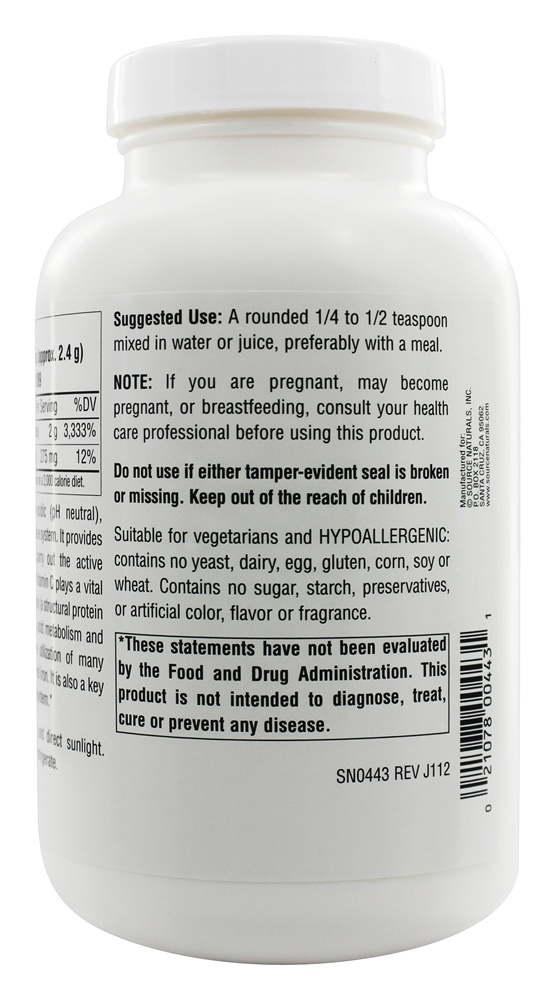 Cristais de Ascorbato de Sódio de Vitamina C - 16 oz. Source Naturals - Imagem 3
