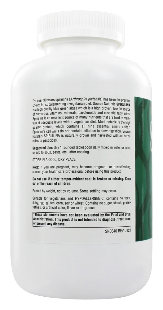 Spirulina Em Pó - 16 oz. Source Naturals - Imagem 3