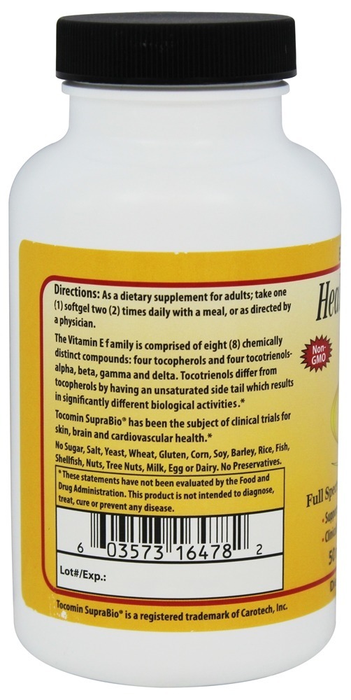 Natural Tocomin Suprabio 50 mg. - 150 Softgels Healthy Origins - Imagem 3