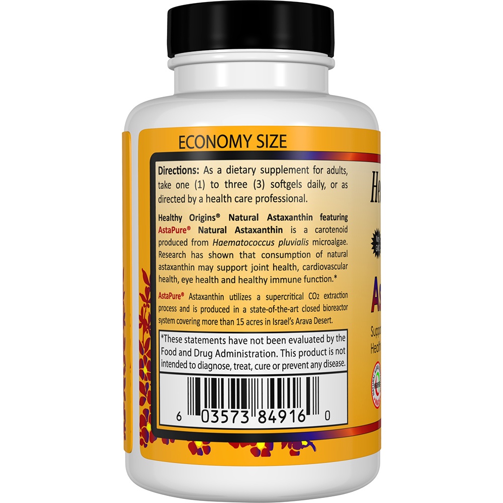 Astaxantina 4 mg. - 150 Softgels Healthy Origins - Imagem 3