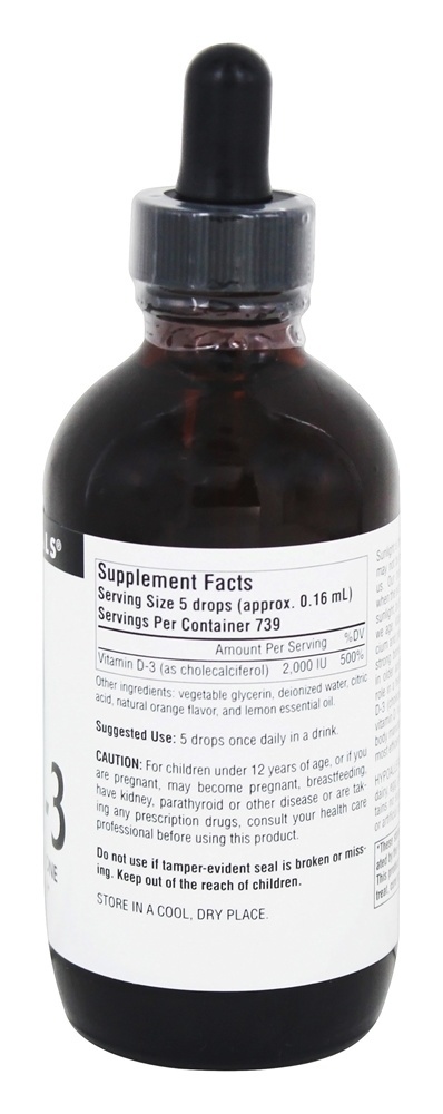 Vitamina D3 Líquido 2000 UI - 4 fl. oz. Source Naturals - Imagem 2